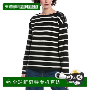黑色 自营 bone破布和骨头Irina纹理条纹上衣 美国奥莱直发 rag