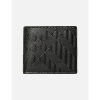 潮奢 Burberry 男士EMBOSS CHECK BI-FOLD WALLET 钱包