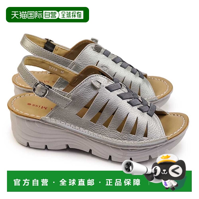 日本直邮Dona Miss 女士凉鞋 5713 轻质坡跟鞋带后绑带真皮