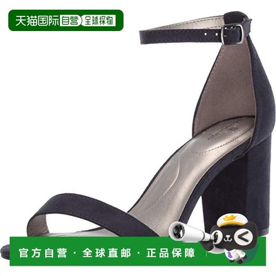 自营 Bandolino Armory女式凉鞋蓝色绒面革脚踝带块鞋跟JOBB310-