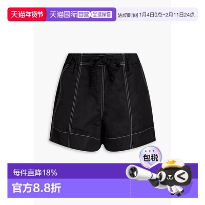 香港直邮GANNI 甘尼 女士 Shell 短裤 F69796476 black黑色 舒适
