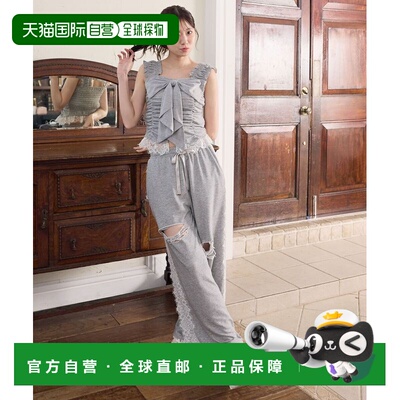 日本直邮MAJESTIC LEGON 女士 侧边蕾丝破洞卫裤 1067052814