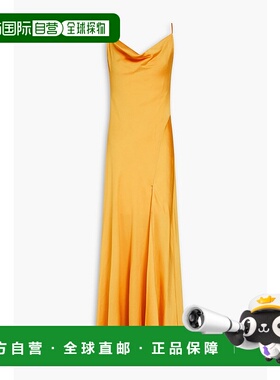 香港直邮潮奢 Simkhai 女士 Finley 缎面绉纱礼服 4231070QGOLDEN