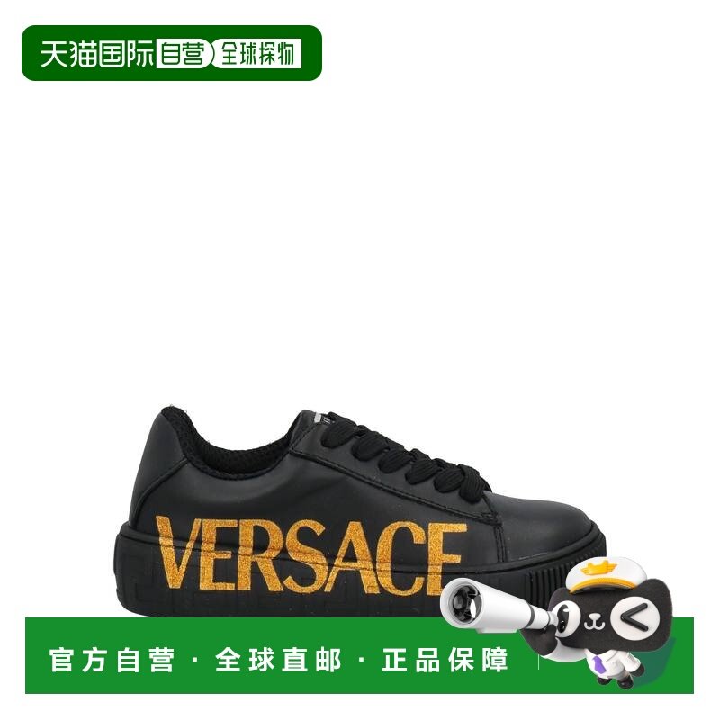 1h可退 香港直邮versace 女童 运动鞋童鞋 black黑色 舒适时尚,童鞋/婴儿鞋/亲子鞋,运动鞋,淘宝优惠券,粉丝福利购,淘宝优惠卷