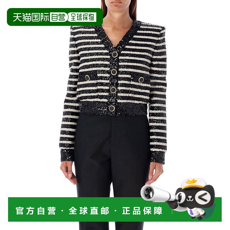 1h可退 香港直邮BALMAIN 女士西服 DF1KL180XJ31EAB AW2024 黑色
