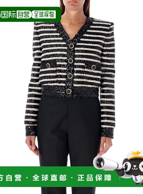 1h可退 香港直邮BALMAIN 女士西服 DF1KL180XJ31EAB AW2024 黑色