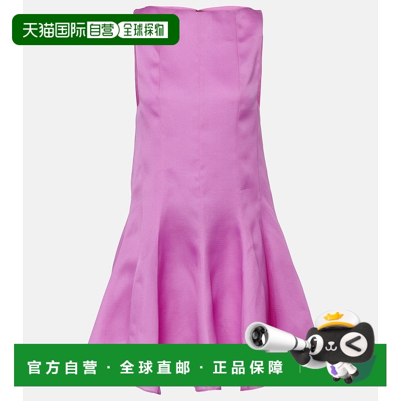 1h可退 香港直邮潮奢 KHAITE 女士 Mags 真丝迷你连衣裙 purple紫