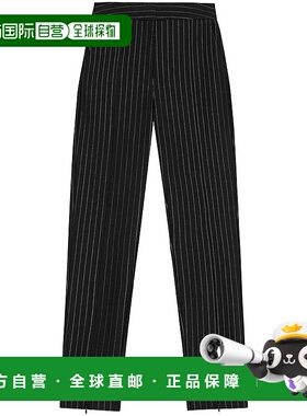 香港直邮GANNI 女士休闲裤 T4100099 AW2025 黑色 Compact Stripe