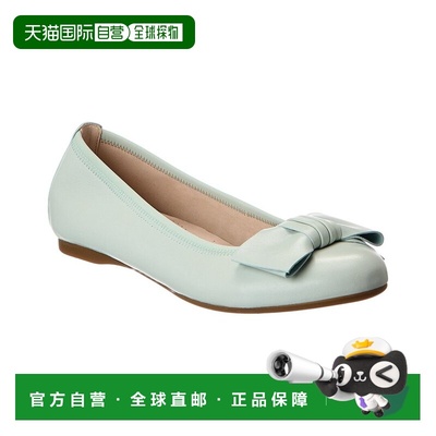 自营Gabor Bow Leather Ballet Flat - green 美国奥莱直发
