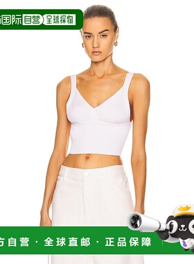 香港直邮Alaia 女士 罗纹上衣 AA9H10342M707 white白色 舒适时尚