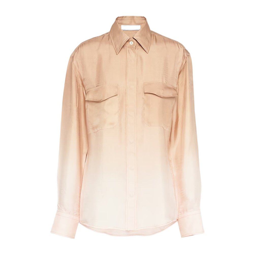 PRADA 女士衬衫 P413H14J3SOOOF0065 AW2024 棕色 印花渐变衬衫