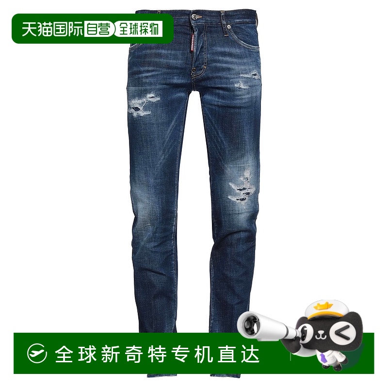 1h可退 香港直邮潮奢 Dsquared2 二次方 男士 牛仔长裤 blue蓝色
