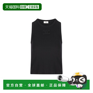 標誌刺繡圓領羅紋上衣 1h可退 女士 思琳 2X45N2P 香港直邮Celine