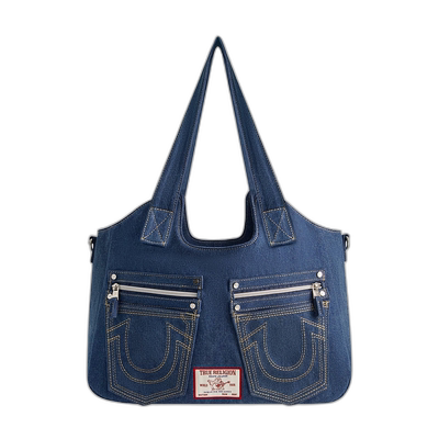 自营True Religion 马蹄形针脚 深海军蓝 挎包 - 中蓝色 美国奥莱