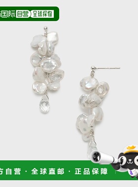 1h可退 日本直邮NOJESS女士银色珍珠花瓣耳环 30251112002