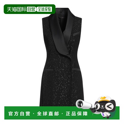 1h可退 香港直邮MaxMara 麦斯玛拉 女士 高雅连衣裙 black黑色 舒