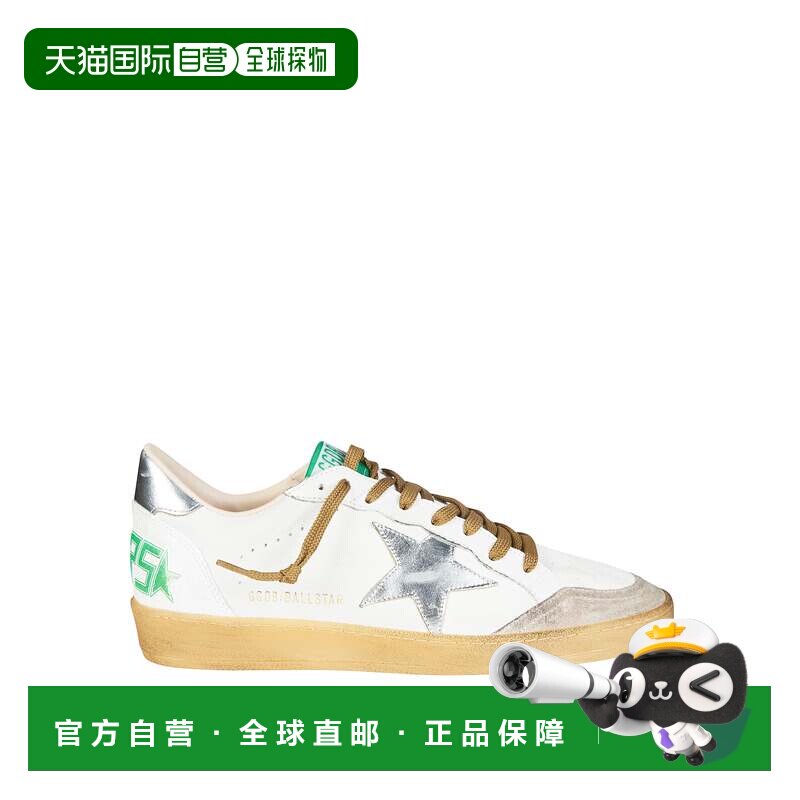 自营golden goose白色纳帕皮革银色星星运动鞋-白色 美国奥莱直发