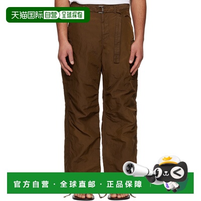 1h可退 香港直邮Sacai 男士 棕色 Treated Nylon Twill 工装裤 26