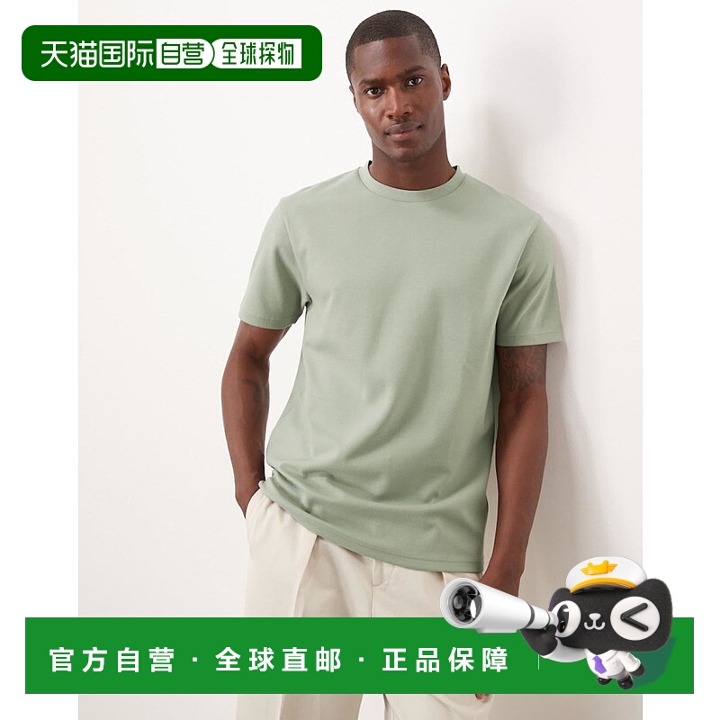 1h可退 香港直邮ASOS 男士 breatheMAX™ 设计重身棉混纺T恤(sage)