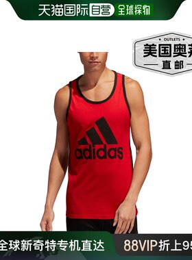 adidas男士徽标健身背心 - 猩红色/黑色 【美国奥莱】直发