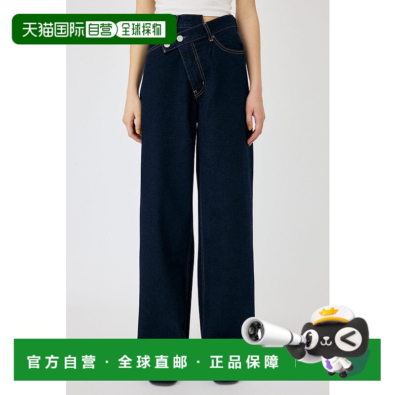 日本直邮MOUSSY CROSS WAIST WIDE牛仔裤直筒裤