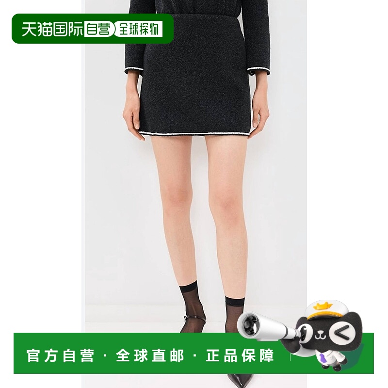 自营theoryMini J Felted Tweed Skirt In Black - black 美国奥