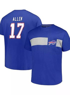 Fanatics|男款 Josh Allen Royal Buffalo Bills 大码 T 恤