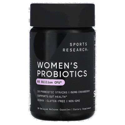 香港直发Sports Research益生菌女性用膳食补充剂30粒胶囊