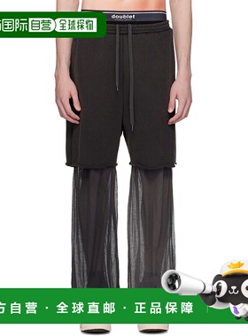 1h可退 香港直邮潮奢 Doublet 男士 黑色叠层运动裤 24SS36PT274