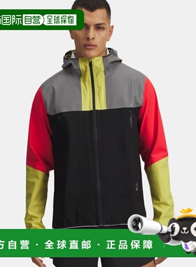 韩国直邮UNDER ARMOUR 6007087-001 黑色男士跑步夹克 防水防风跑