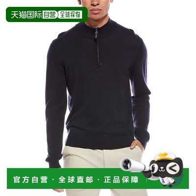 自营Mette Merino Wool 1/4-Zip Mock Neck Sweater - navy 美国