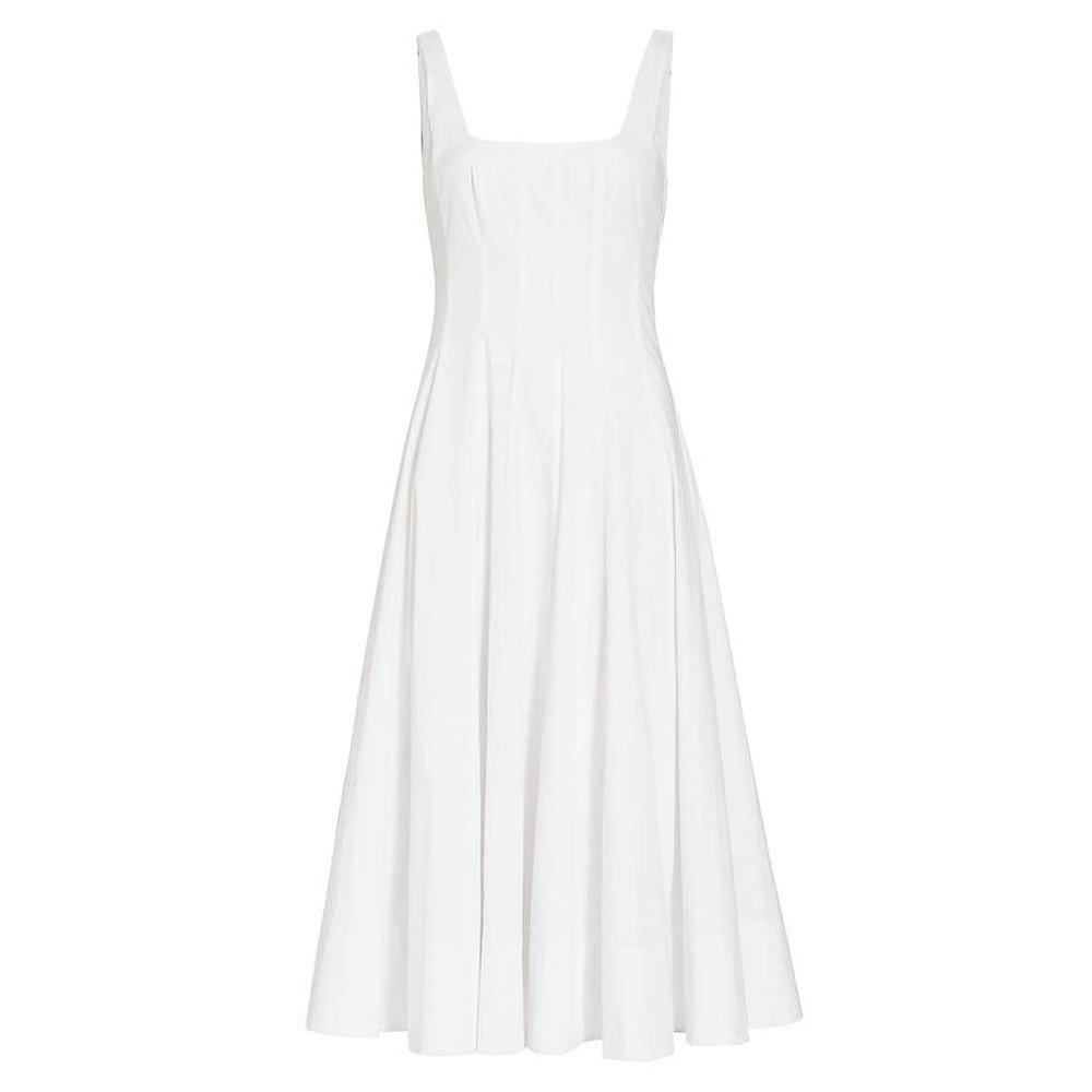 Staud|Wells 棉质府绸 A 字型中长连衣裙