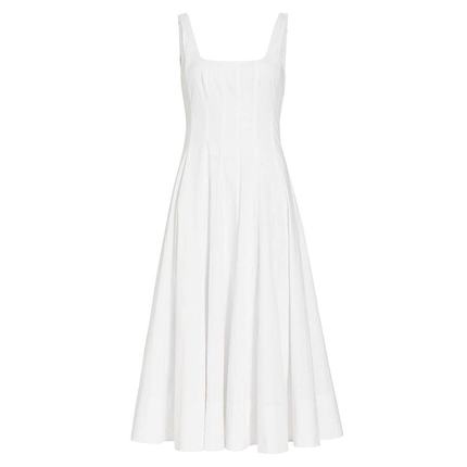 Staud|Wells 棉质府绸 A 字型中长连衣裙