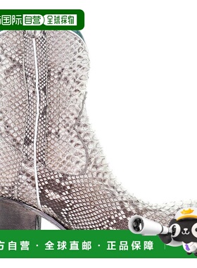 1h可退 【美国直邮】Corral品牌自然蟒蛇皮女靴 时尚剪脚趾踝靴 A