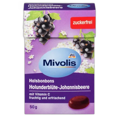 自营｜Mivolis维生素c果味糖50g接骨木花提取物清新口气营养天然