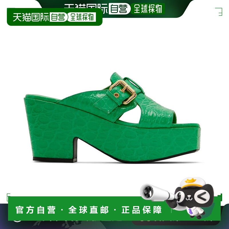 1h可退 香港直邮潮奢 BY FAR 女士 绿色 Lenka 凉鞋 22SSLNKSPGCC