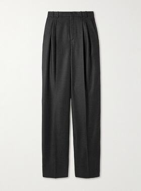 Saint Laurent 圣罗兰 女士 褶裥斜纹布阔腿裤 796875Y2H70