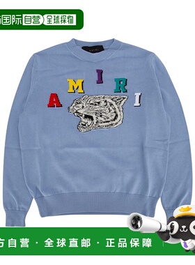 香港直邮AMIRI 女童 圆领针织衫童装 PF23KKL002 blue蓝色 舒适时