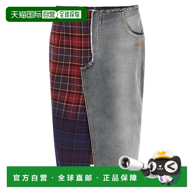 1h可退 香港直邮off-white 女士 拼布半身裙 OWYF02FF25DEN001126