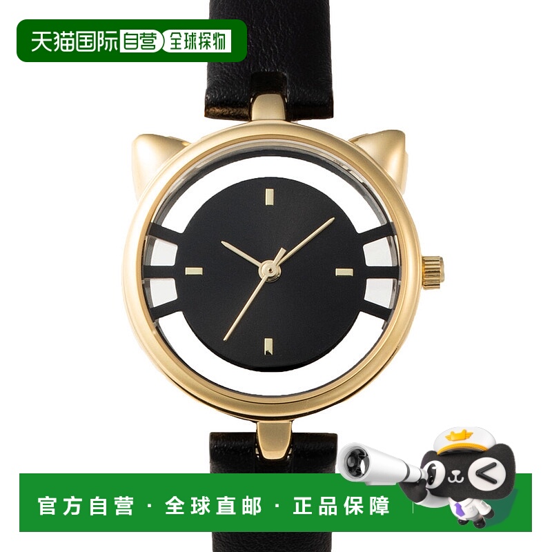 日本直邮GRANDEUR女士三针可爱小猫外形手表ESL081W3