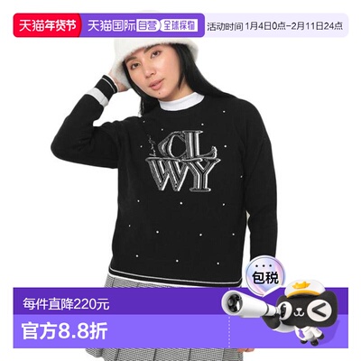 日本直邮CALLAWAY 带线条装饰圆领长袖针织女士高尔夫服装 C25218