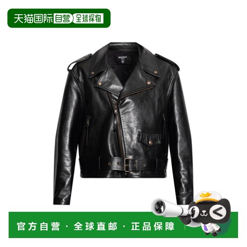 香港直邮BALMAIN 男士夹克 HH1TD580LE430PA AW2026 黑色 Leather