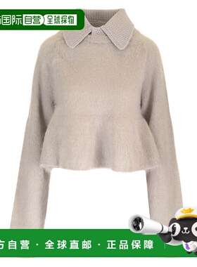 香港直邮LOEWE 女士针织衫 S540Y14KFD1120 CO 灰色 翻领长袖羊毛