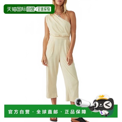 自营free peopleOne Shoulder High Waisted Jumpsuit In Tan - t