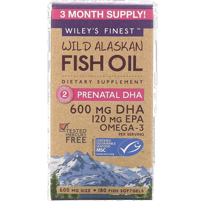 香港直发Wiley'S Finest软胶囊女性孕期鱼油补充剂180粒