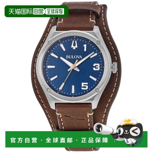 自营Bulova Classic Marc Anthony Blue Dial Leather Strap Men'