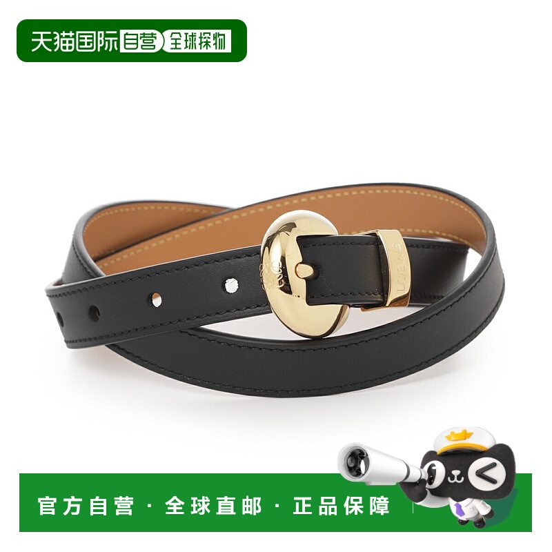 日本直邮LOEWE 女士黑色 PEBBLE 2CM 腰带 (e619z15x28 1206) [20