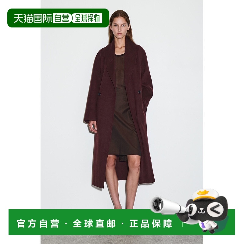 自营欧洲直邮COS 女士双面羊毛系带大衣