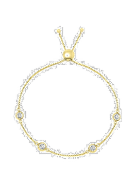 自营 savvy cie jewels925 纯银仿钻按码 Bolo 可调节手链 - 黄色