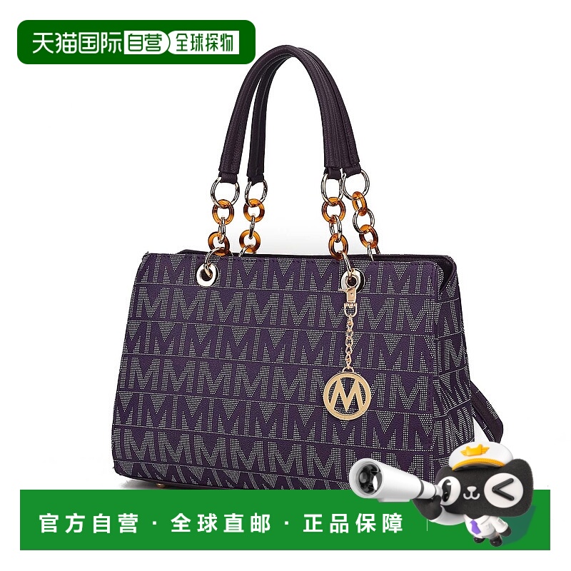 自营mia k collectionMia K的Sirna M签名手提包-深紫色 美国奥莱